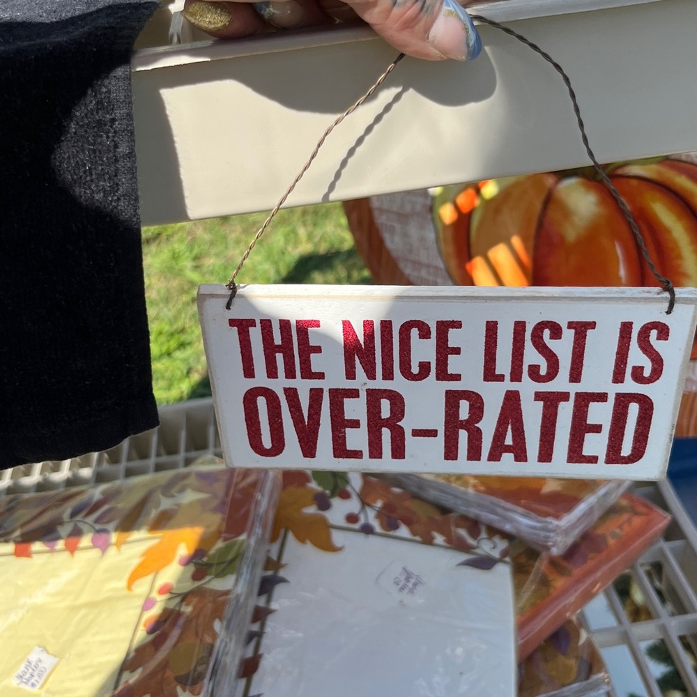 Primitives By Kathy Wooden, “The Nice List Is Over-Rated Sign Wall Decor